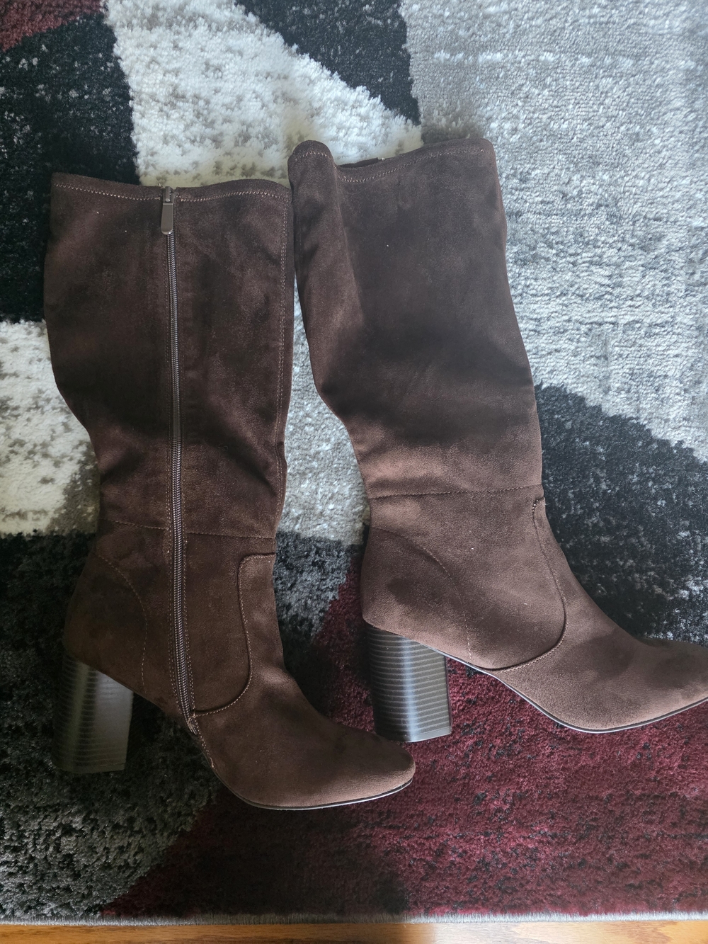 Style & Co. Brown Suede Mid-Calf Heeled Boots. New In Box